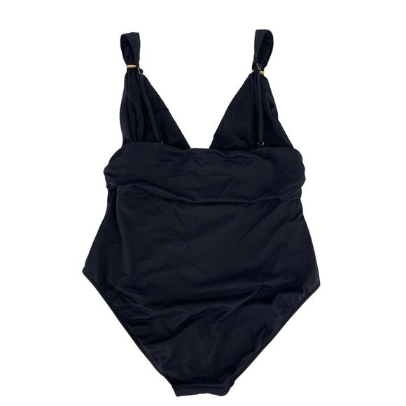 Melissa Odabash Panarea One Piece Swimsuit Black Gold Size 12 - Picture 4 of 7